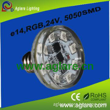 rgb 8pcs 5050SMD AC24V E14 entertainment center led lighting